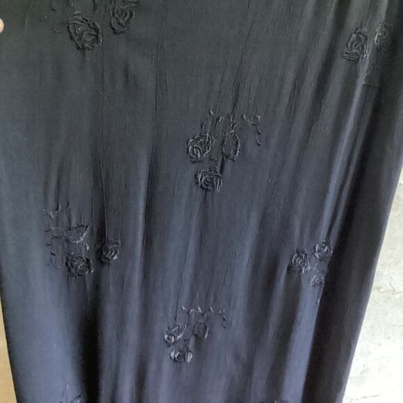 VTG Johnny Was Maxi Dress Small Black Embroidered Whimsigoth Boho Romance *Flaws - Picture 9 of 13